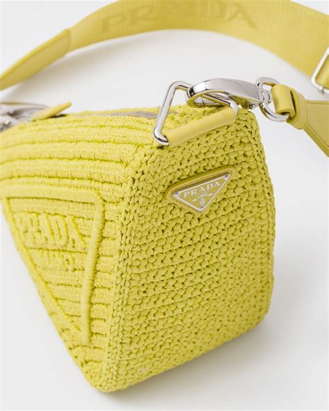 prada triangle yellow|Citron Yellow Prada Triangle Crochet Bag .